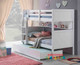 Regatta Single Bunk with Single Trundle features a modern style bunk bed with an closed slated head and foot boards.