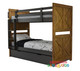 The Single & King Jayden bunk is made from solid rubber wood and mdf panels to create a modern and strong bunk bed. Distressed finish in pecan brown and metallic brown with random gouges.