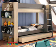 Kakadu Single Bunk Bed with Bookshelves