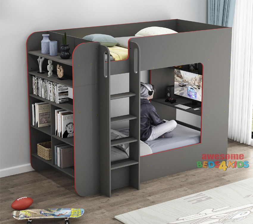Gaming Bunk Bed | Bunk Beds | King Single Bunk Bed | Loft Bunk | Bunk Bed  With Desk | Teen Bunk Bed | Awesome Beds 4 Kids