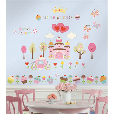 Do you know a little girl who's as sweet as can be? Treat her with this scrumptious set of repositionable wall stickers.