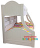 Chloe Bunk Bed Double Single Bunk Bed features a curved head and foot board joining the top and bottom bunks making the style very unique. Includes single pullout storage trundle. Double Bunk Bed.