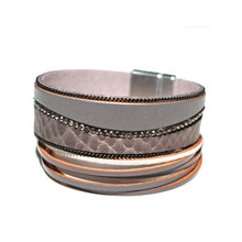 MAGNETIC LEATHER - CHARCOAL MARISSA BRACELET