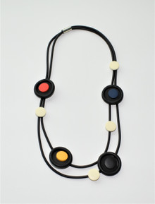 NEOPRENE MONDRIAN DOUBLE STRAND NECKLACE