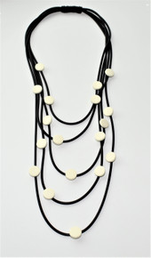 NEOPRENE FIVE STRAND WHITE NECKLACE