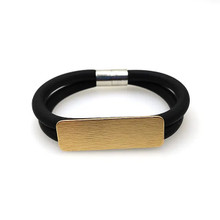 NEOPRENE & GOLD ALLOY BAR BRACELET