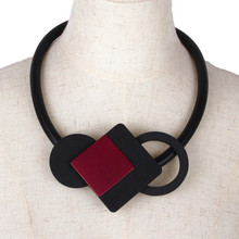 NEOPRENE & RED ALUMINUM STATEMENT NECKLACE