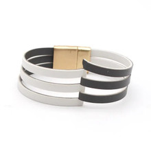 MAGNETIC TWIST BRACELET - GREY & WHITE