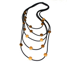 NEOPRENE FIVE STRAND GOLD NECKLACE