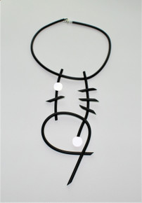 NEOPRENE ABSTRACT WHITE NECKLACE