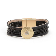 MAGNETIC BRACELET - BLACK & BUTTON