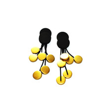 NEOPRENE GOLD CLUSTER DROP EARRINGS