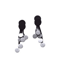 NEOPRENE SILVER CLUSTER DROP EARRINGS