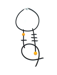 NEOPRENE ABSTRACT YELLOW NECKLACE