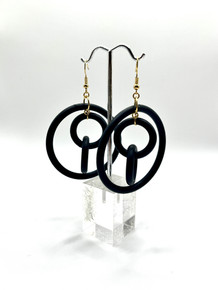 NEOPRENE INTERIOR CIRCLE EARRINGS