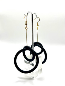 NEOPRENE INTERSECT LOOP CIRCLE EARRINGS