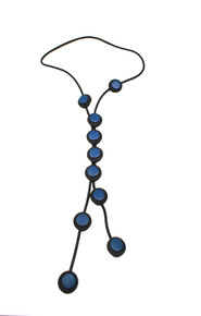 NEOPRENE LONG VAN GOUGH BLUE NECKLACE