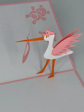 Handmade 3D Kirigami Card

with envelope

Pink Stork Baby Girl