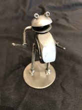 Handcrafted Found Art

Frog Playing Bass Drummer

2" X 6" X 3"