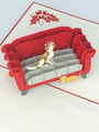 Handmade 3D Kirigami Card

with envelope

Christmas Pets on Couch Sofa Dog Cat