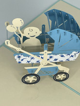 Handmade 3D Kirigami Card

with envelope

Baby Boy Blue Stroller Pram