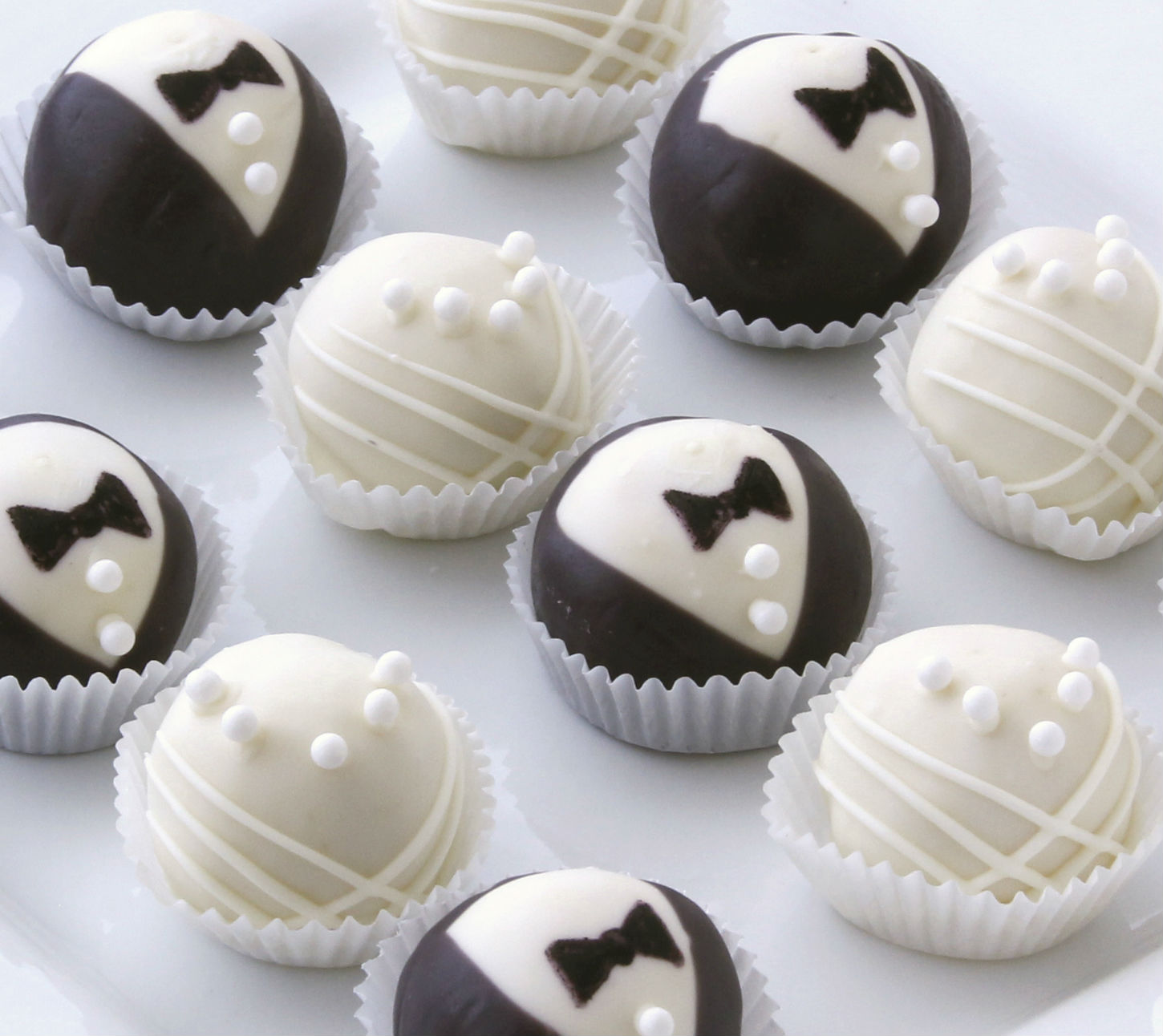 bride and groom cake balls