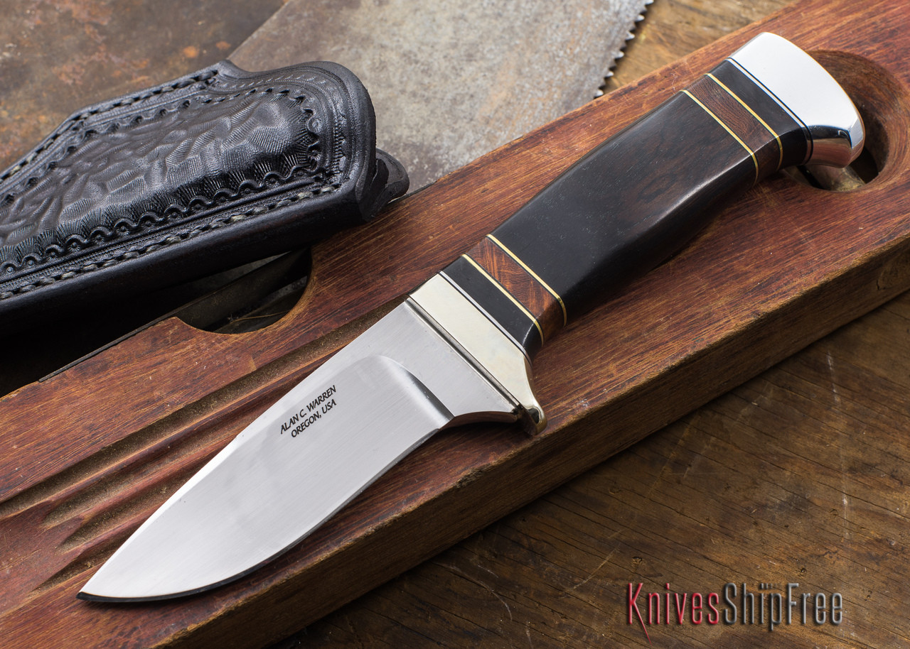 Alan Warren Knives Camp Knife African Blackwood Handle Desert