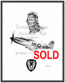 "Capt. Clyde East" Original Pencil Dwg by L. Ortega (Signed by Clyde East) (SOLD)