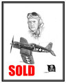 "Cmdr. John T. 'Tommy' Blackburn" Original Pencil Dwg by L. Ortega ~ (SOLD)