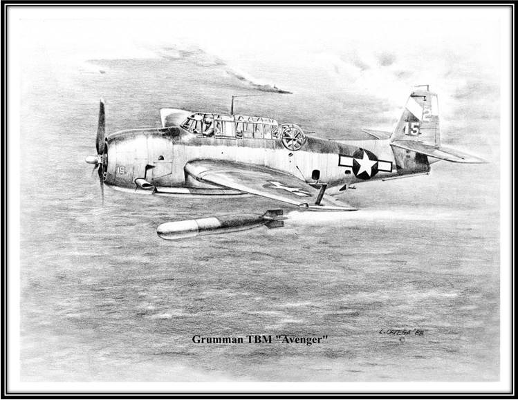 Grumman Tbm Avenger Free Shipping Lonnie Ortega Aviation Art