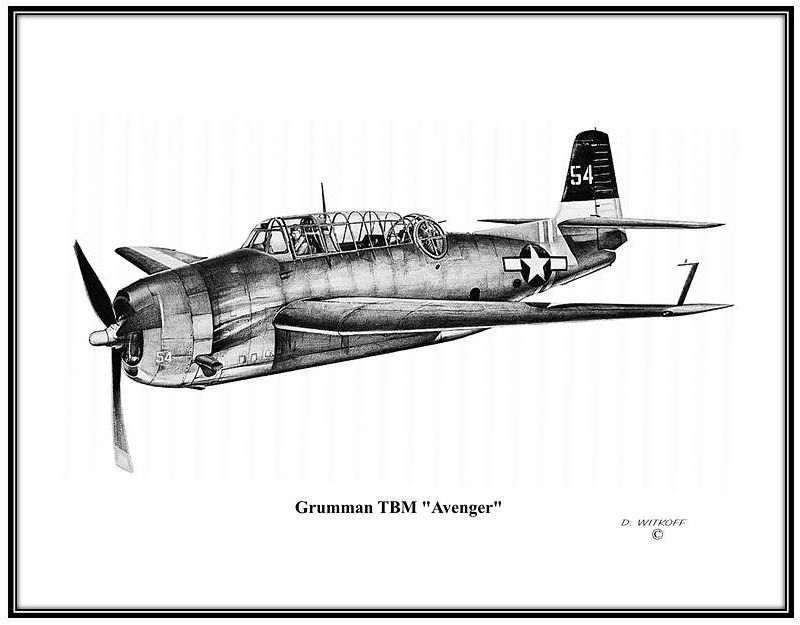 Grumman Tbm Avenger Free Shipping Lonnie Ortega Aviation Art
