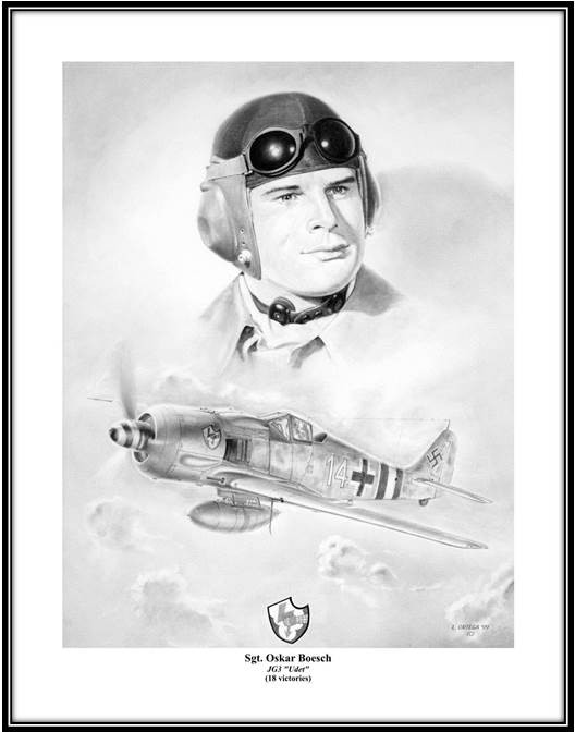 Sgt. Oskar Bösch ~ Free Shipping - Lonnie Ortega Aviation Art