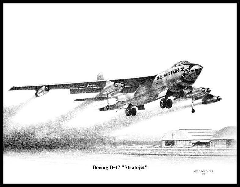 Boeing B-47 "Stratojet" ~ Free Shipping - Lonnie Ortega Aviation Art