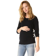 Black Monrow Maternity Lace Up Maternity Sweater (Like New - Size Large)