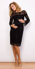 Seraphine Luxe Black Lace Maternity Cocktail Dress Without Belt  (Like New-Size 14)