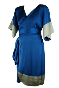 Madeleine Maternity Electric Blue Wrap Dress (Gently Used - Size 2)