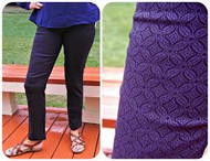 Navy Purple Margaret M Maternity Edition Slimming Ankle Pants (Like New- Singe Medium)