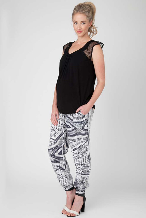 *New* Ripe Maternity Essos Print Fluid Drawstring Maternity Pants (Size