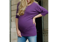 Plum Purple Seraphine Saskia Maternity Nursing Maternity Snap Down Tunic Top (Like New - Size 2USA)
