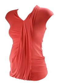 *New* Muted Coral A Pea in the Pod Maternity Sleeveless Ruched Maternity Tee Top  (Size X-Small)