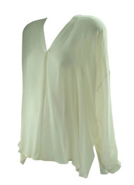 *New* Cream Maternity Vince Camoto Maternity Casual Long Sleeve Maternity Blouse for A Pea in the Pod Collection Maternity (Size Large)