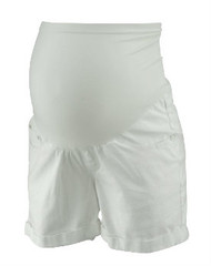 *New* White Indigo Rein Maternity Cuffed Maternity Shorts (Size Medium)