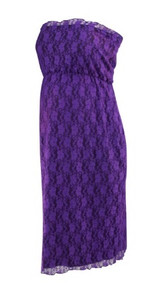 *New* Purple Nicole Michelle Maternity Strapless Lace Dress (Size Large But Fits Like Medium)