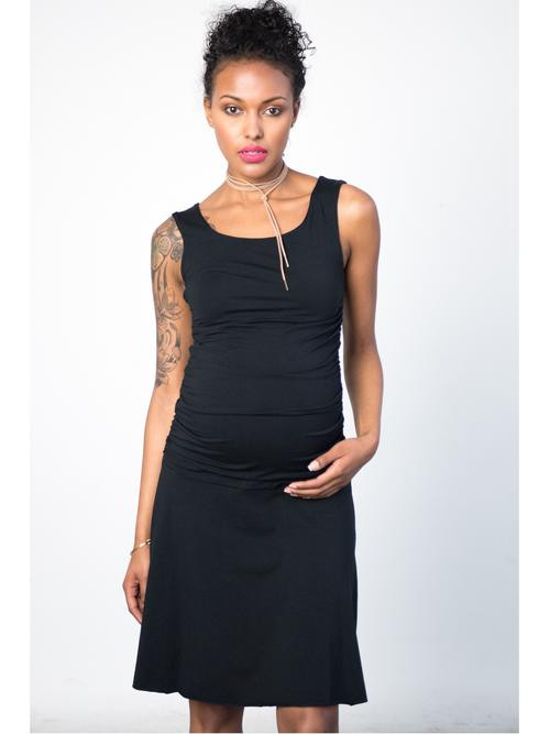 black cotton tank dress