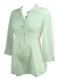 White GAP Maternity Long Sleeve Front Tie Baby Doll Maternity Top (Gently Used - Size Small)
