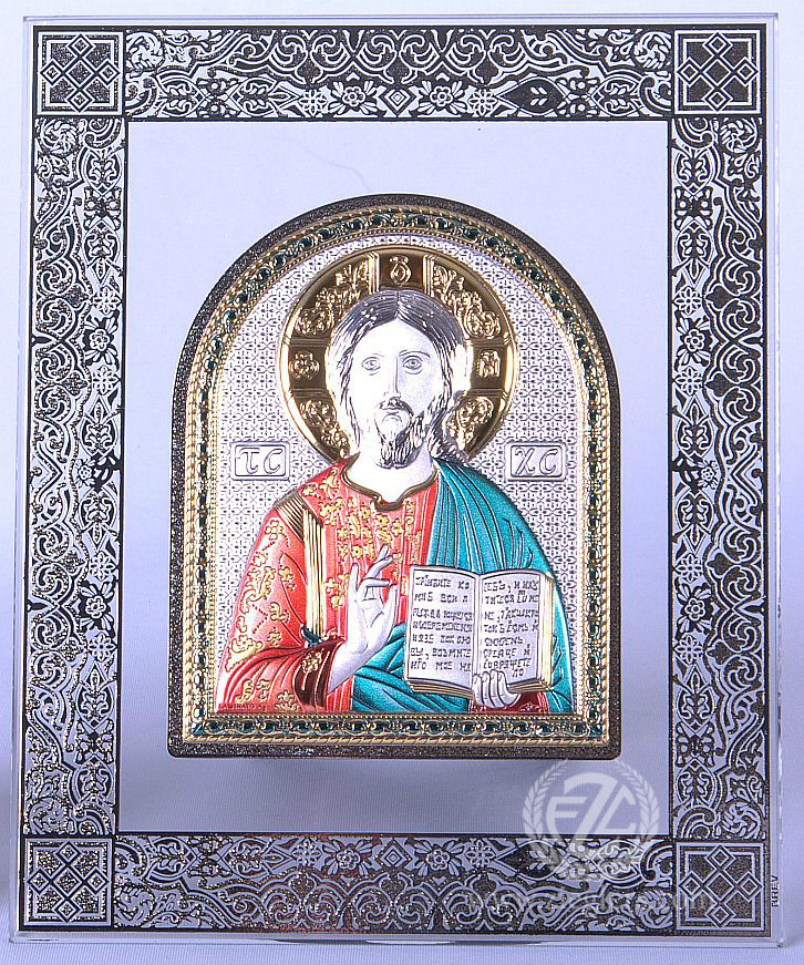Color Accent Silver Plated Frame with Christ the Teacher - Style FAR2402I99