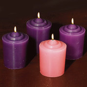 LED Advent Tea Light Set | 3 Purple | 1 Pink | 1-1/4