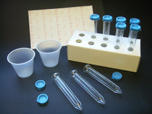 Uri-Pak™ Kit with 12mL tube, blue caps, cups, labels with rack
