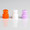 Orange, White and Lavender Colored 12mm Flanged Plug Cap, Polyethylene (PE)