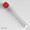 Polystyrene (PS) test tube with attached red screw cap